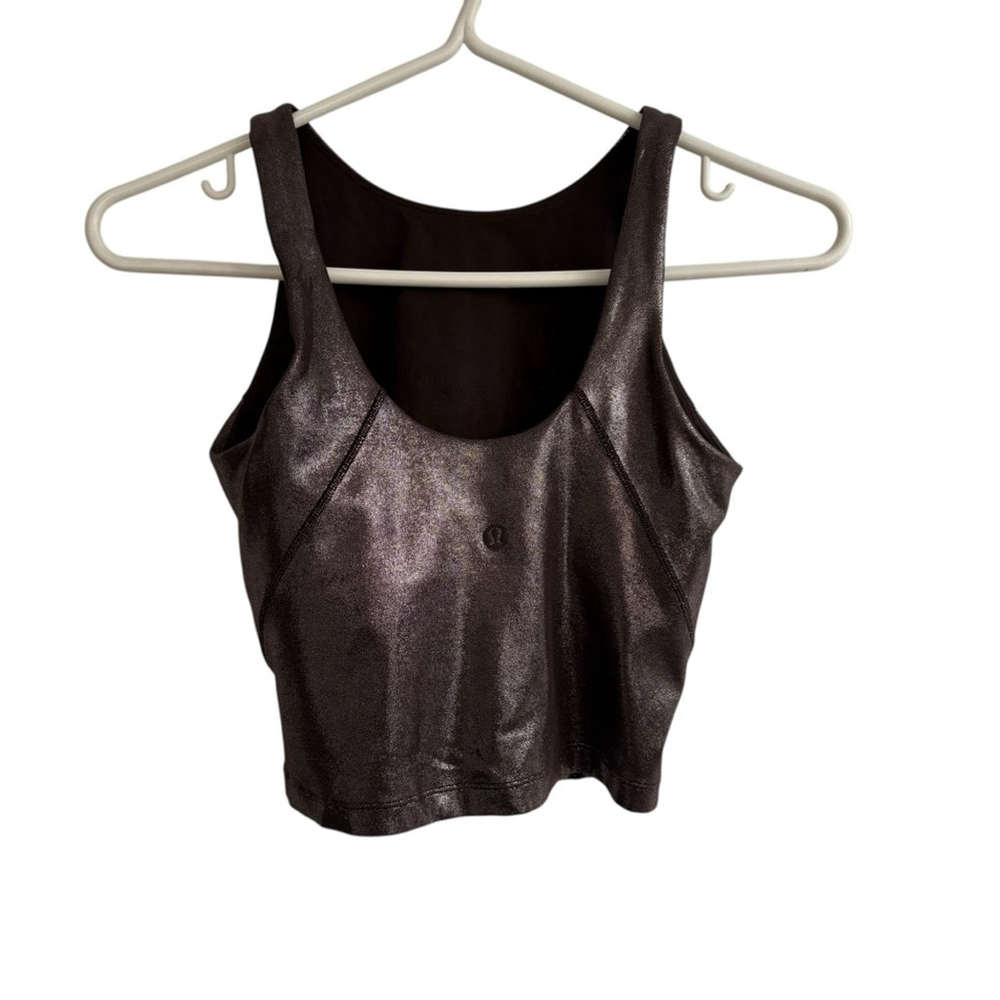 Lululemon Align High-Neck Tank Top *Shine Radiate Foil Print French Press Sz 2 - Picture 4 of 8